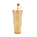Pumpkin Glow-in-the-Dark 26oz Acrylic Tumbler with Silicone Straw Topper - Orange