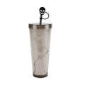 Skeleton Glow-in-the-Dark 26 oz Double-Wall Acrylic Tumbler with Silicone Straw Topper - Halloween Party Drinkware
