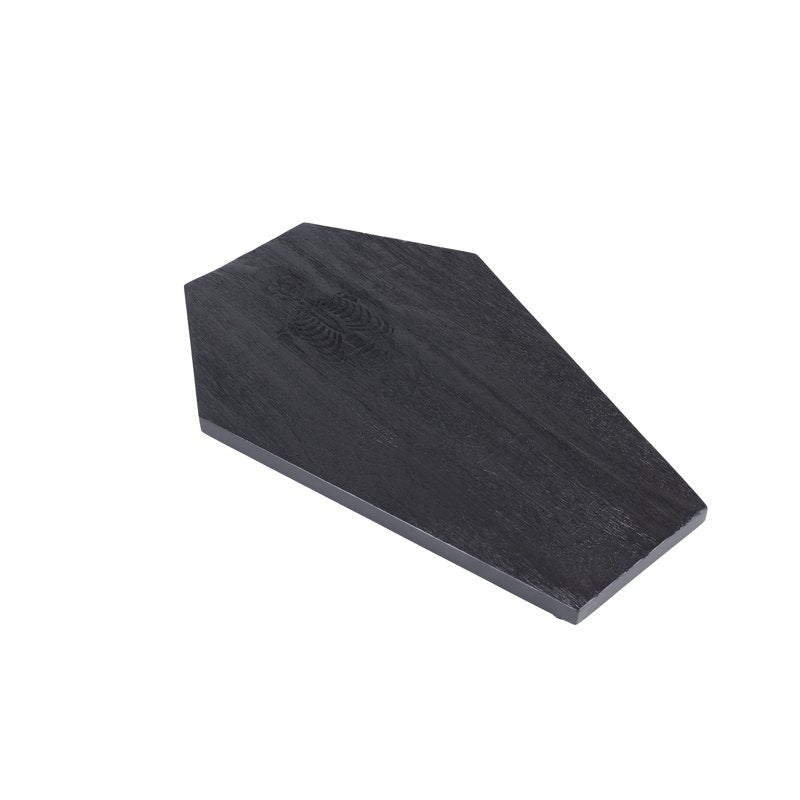 Halloween Black Mango Wood Coffin Serving Board with Skeleton Design
