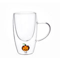 Coffee Glass Mug - Pumpkin - Double Wall Borosilicate Glass