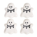Halloween Ghost Appetizer Plates - 4 Pack, Ceramic, Dishwasher Safe