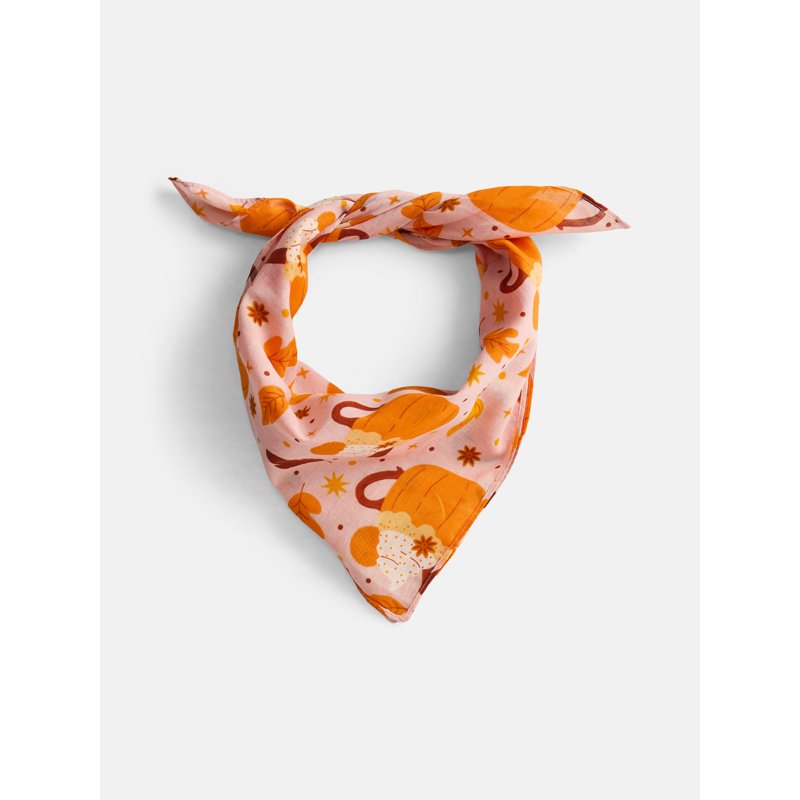 Halloween Women's Pumpkin Latte Bandana - Blush/Multi, One Size