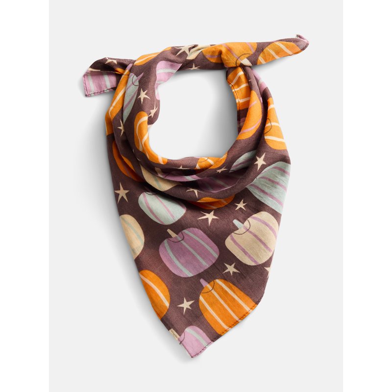 Halloween Women's Nostalgic Pumpkin Bandana - Brown Multi One Size