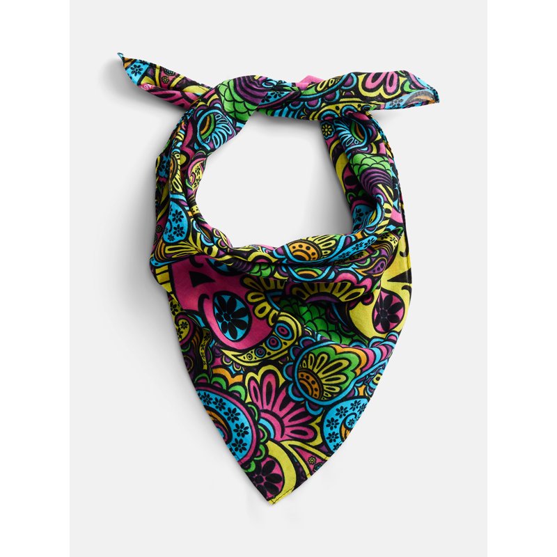 Halloween Women’s Skulls Bandana - Versatile Cotton Accessory, One Size, Black/Multi