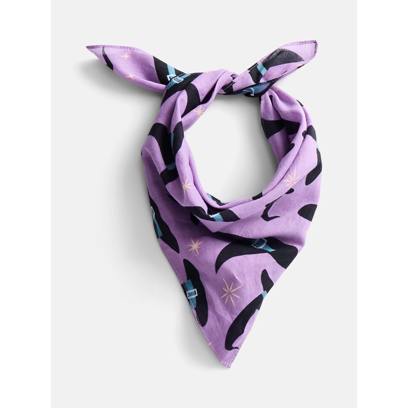 Halloween Women's Witch Hat Bandana - Purple, One Size, Cotton Accessory