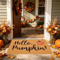 Halloween Door Mat 24x16 Inch Pumpkin Doormat Non Slip Entryway Rug - Pumpkin-E