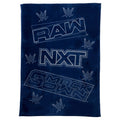 WWE Kids Blue Print Fleece Bed Blanket - Twin/Full Size Wrestling Bedding
