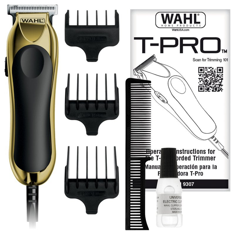 Corded Hair Trimmer - Wahl T-Pro for Trim, Detail, Fade & Shave