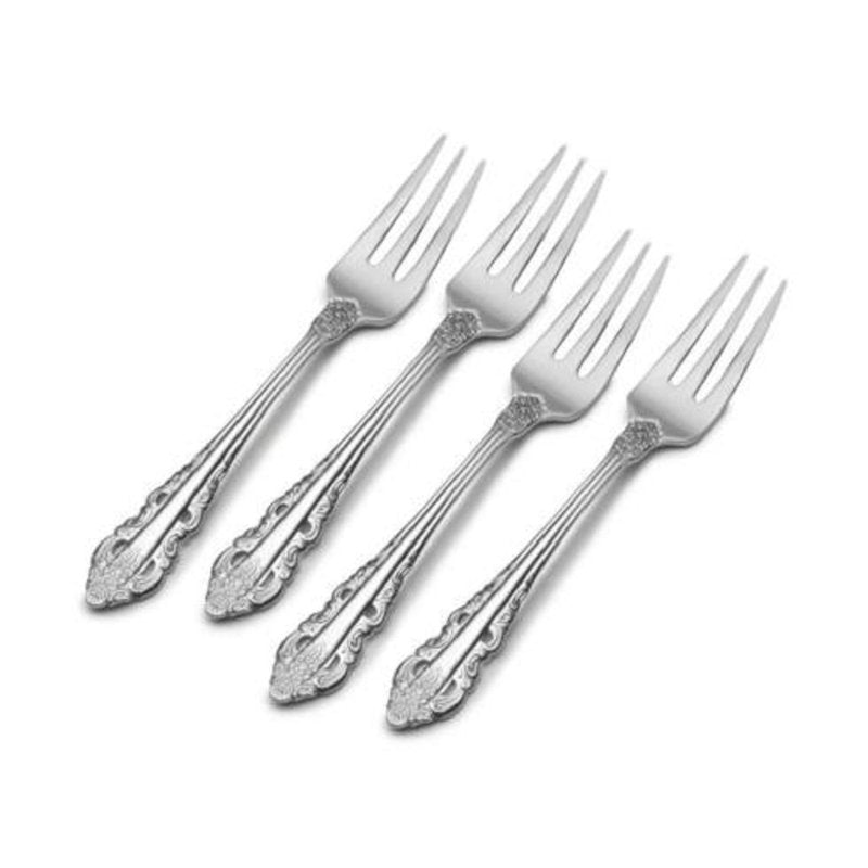 Antique Baroque 18/10 Stainless Steel Appetizer Forks Set of 4