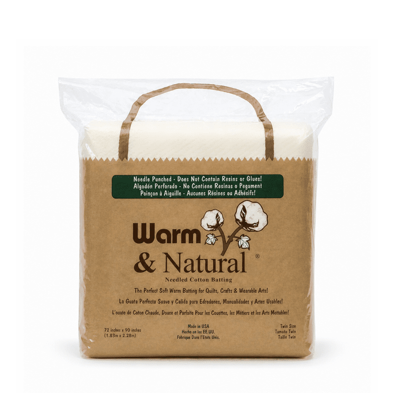 Twin Size Cotton Batting - Warm & Natural 72x90 Precut Organic Quilt Batting