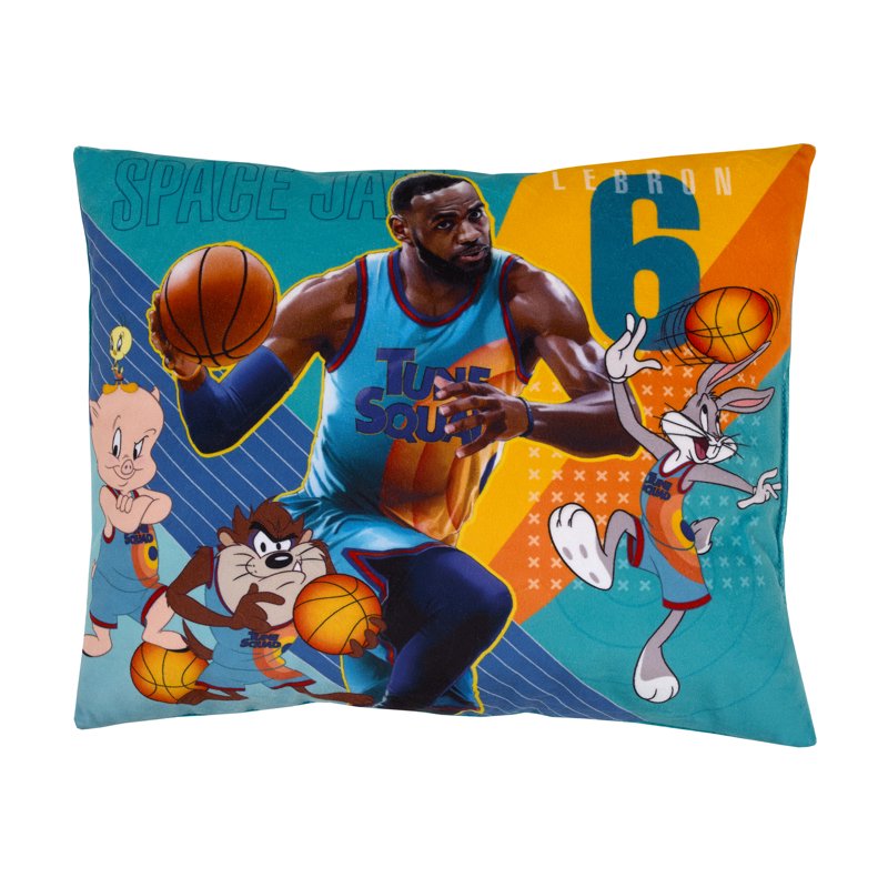 Space Jam Toddler Plush Pillow - Blue and Orange Sports Decor