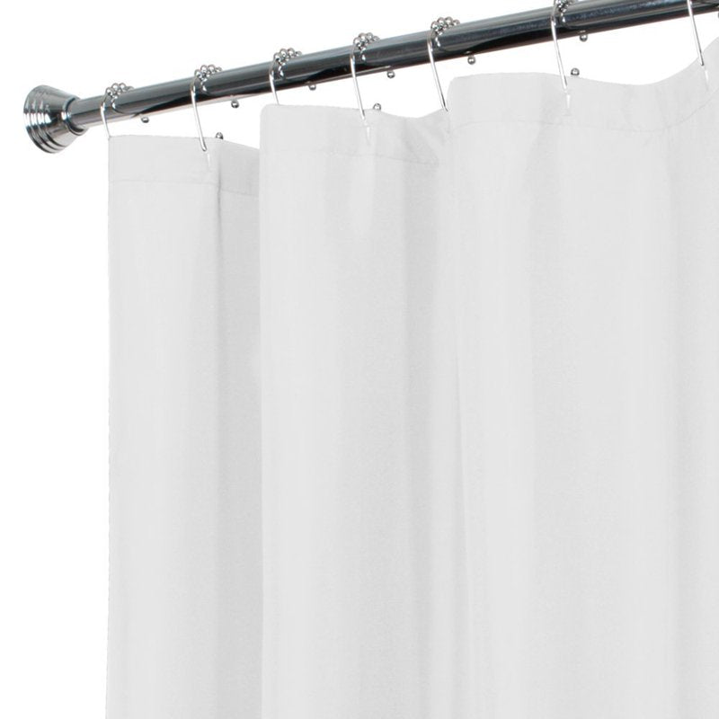 Water Repellent Fabric Shower Curtain Liner - White, 70 x 72 Inches, Weighted Hem