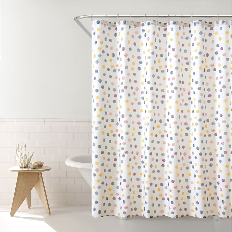 Watercolor Dots Shower Curtain & Medium Weight Liner - 72x72 Inches - Polyester - Variation of THIS listing