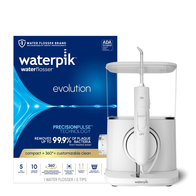 Evolution Compact Water Flosser with 10 Pressure Settings and 5 Tips