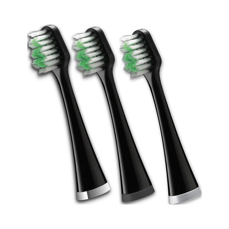 Triple Sonic Toothbrush Replacement Heads, Black - 3 Count