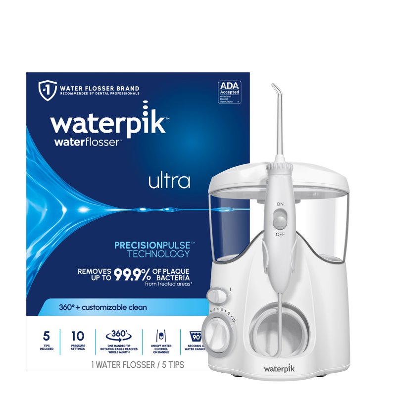 Electric Countertop Oral Irrigator with 10 Pressure Settings and 5 Tips