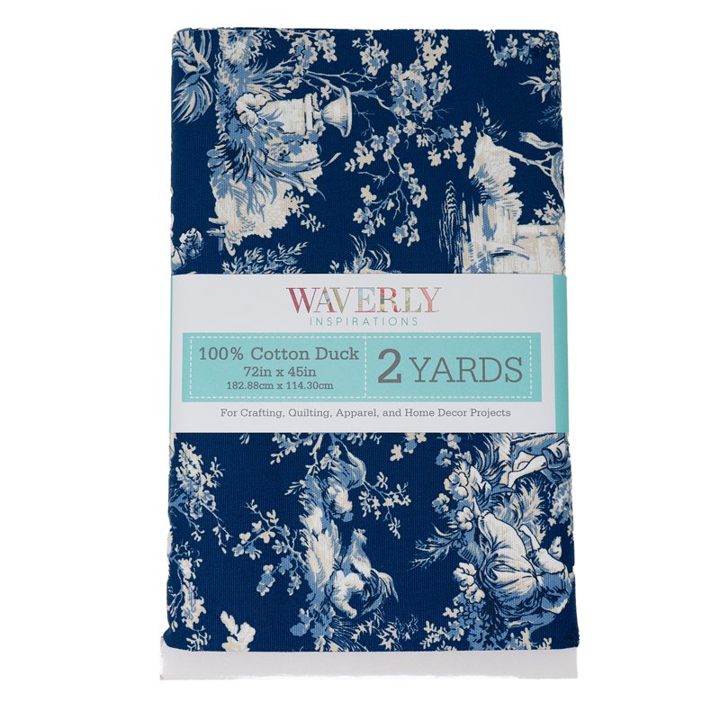 Cotton Fabric for Quilting & Sewing - Navy Toile Print, 2 Yards, 45" Wide