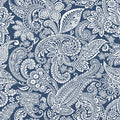 Cotton Duck Fabric Navy Paisley 45-Inch Quilting & Sewing Material