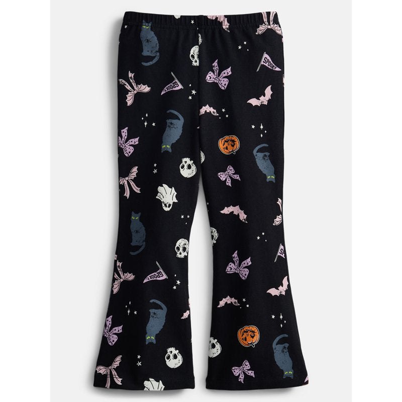 Toddler Girls' Halloween Flare Leggings - Black Soot Print, Sizes 12M-5T