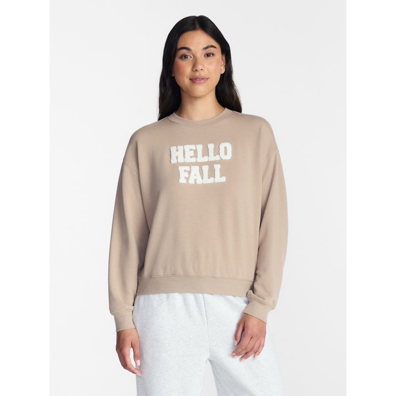 Terrace Beige Women's Halloween Fall French Terry Lounge Sleep Top XS-3X