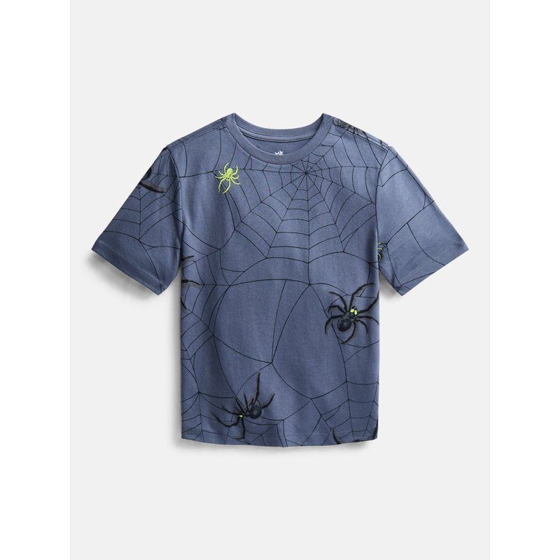 Halloween Boys Graphic T-Shirt - Short Sleeve, Size 14-16, Slate Grey