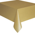 Gold Rectangular Plastic Table Cover - 54 x 108 Inches, Single