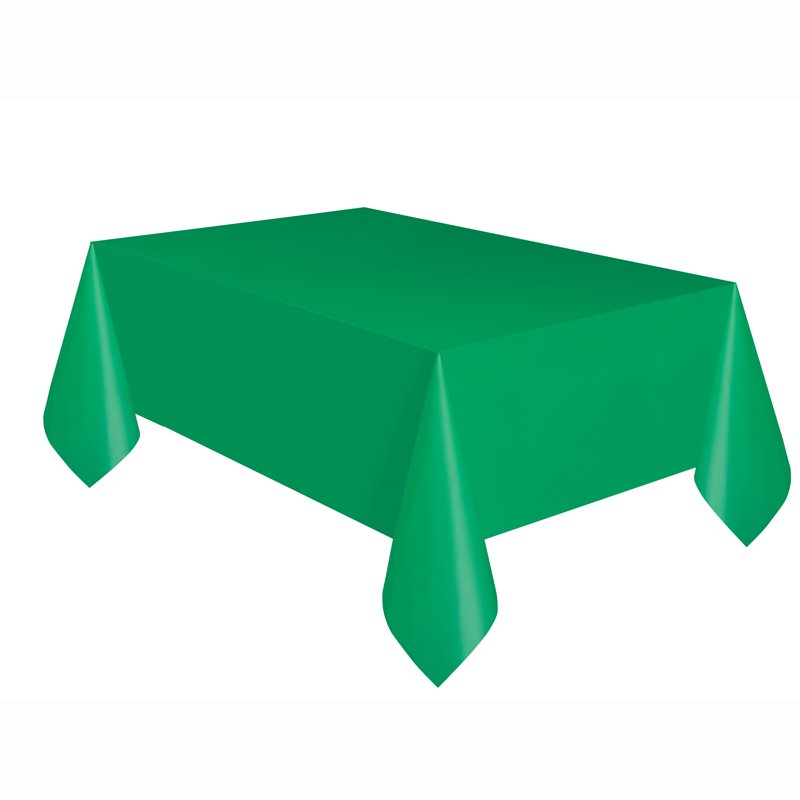 Green Rectangular Plastic Table Cover - 54 x 108 Inches - Single