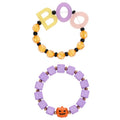 Halloween Beaded Stretch Bracelet Set - Boo Variation, 3-Piece Costume Jewelry