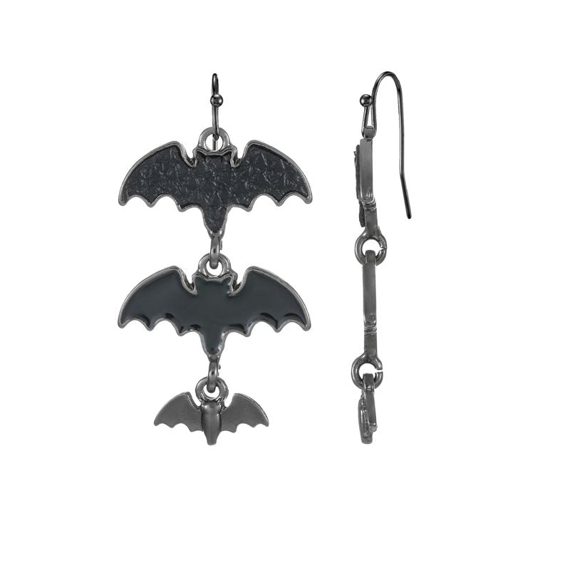 Bat Drop Earrings - Halloween Costume Jewelry, Lightweight Dangle Earring with Fishhook Closure - Variation of Bats
