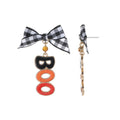 Halloween Drop Earrings - Boo Bow Dangle Earrings for Party & Costume