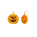 Light-Up Pumpkin Halloween Earrings - Spooky Jack-O-Lantern Jewelry, 1 Pair