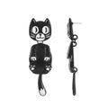 Retro Cat Halloween Earrings - Spooky Season Costume Jewelry, 1 Pair