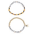 Sweet and Scary Halloween Beaded Stretch Bracelet Set - 2 Pieces, Spooky Style