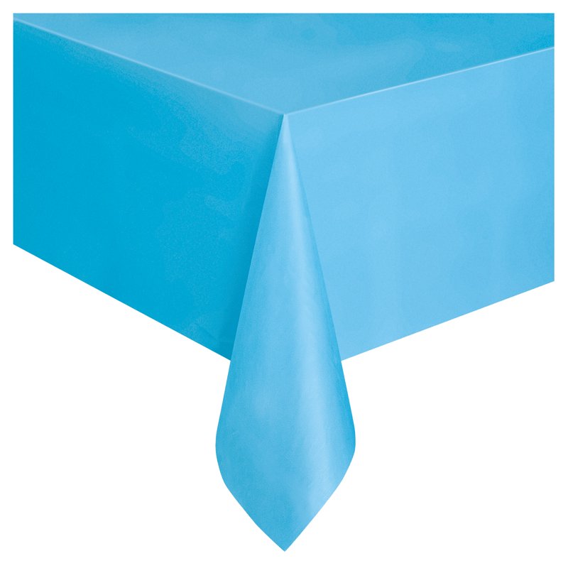 Light Blue Rectangular Plastic Table Cover - 54" x 108" - Single