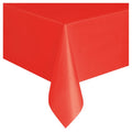54 IN x 108 IN Red Rectangular Plastic Table Cover - Single