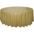 Gold Round Plastic Table Cover - 84 Inch, Single Count