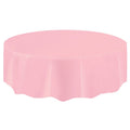 84IN Light Pink Round Plastic Table Cover - Single Pack