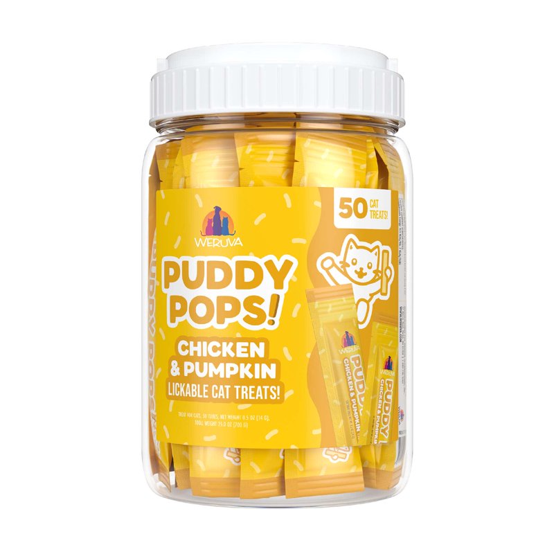 Lickable Cat Treats with Chicken & Pumpkin - 50 Pack, Hydrating & Natural