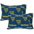 West Virginia Mountaineers King Pillowcase Pair - 20x40 Inches, Team Colors