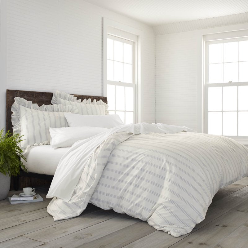 Organic Cotton Comforter Set Full/Queen - Brooke Gray EcoPure 3-Piece