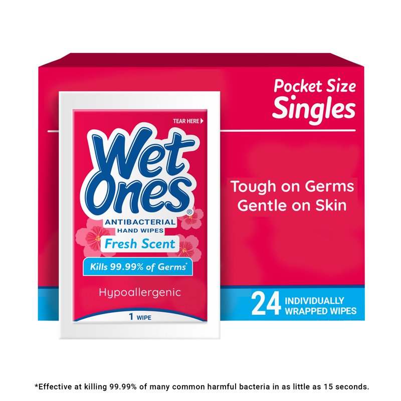 Antibacterial Individually Wrapped Hand Wipes - Fresh Scent