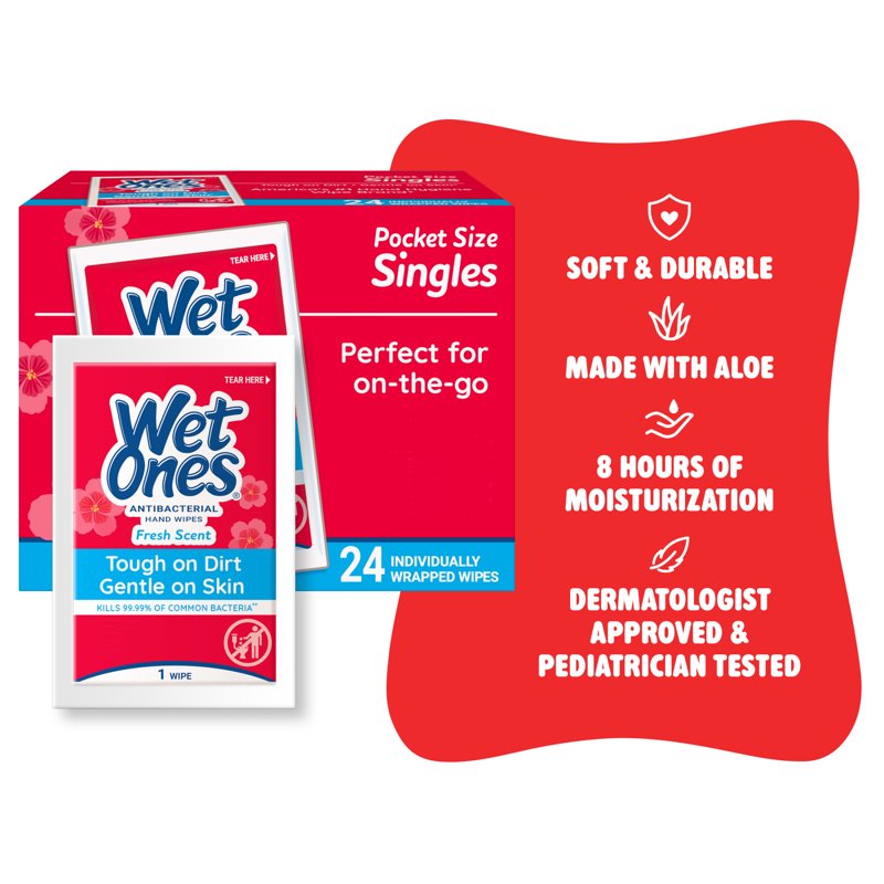Antibacterial Individually Wrapped Hand Wipes - Fresh Scent