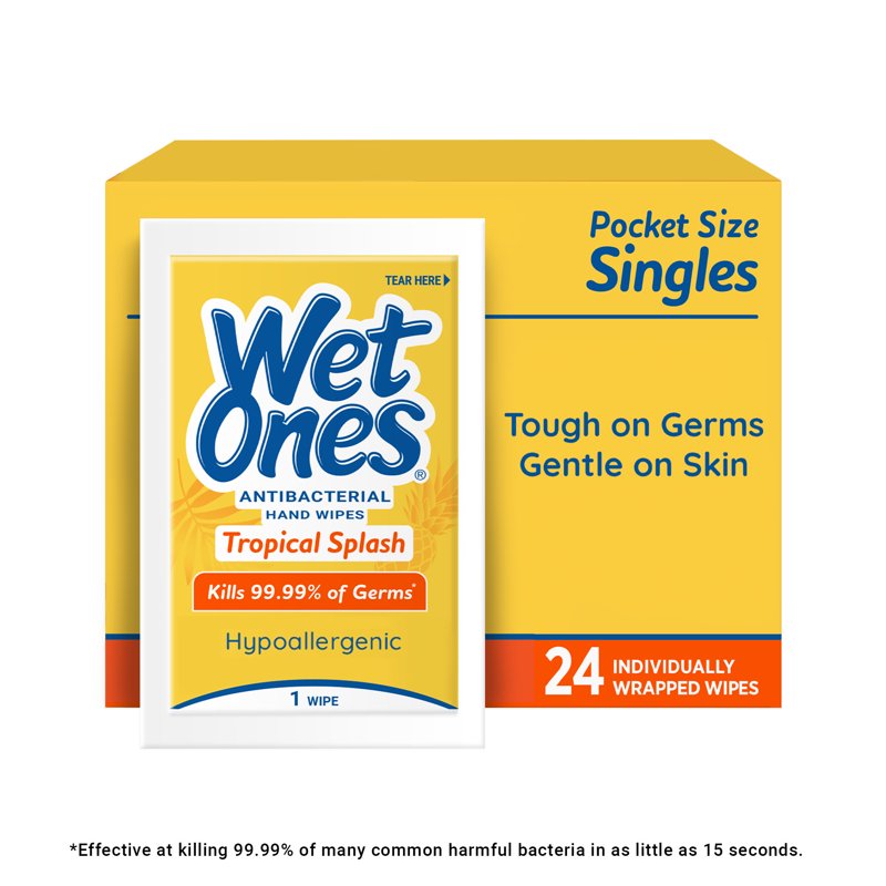 Antibacterial Hand Wipes - Tropical Splash Citrus Scent, 24 Count