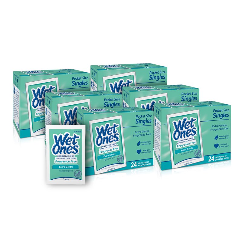 Sensitive Skin Hand Wipes - Fragrance Free, 144 Total Singles