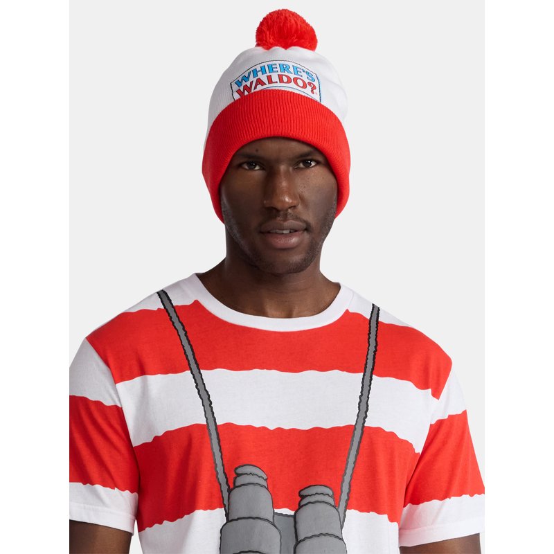 Multicolor Waldo Men's & Big Men's Graphic Halloween T-Shirt & Beanie XS