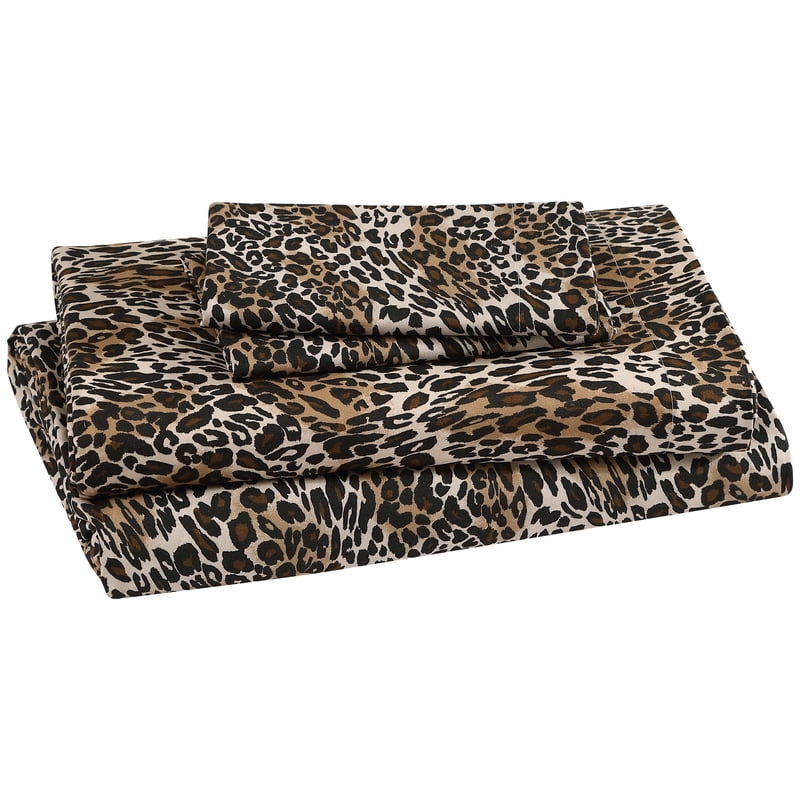 Beatrice Home Fashions Whimsical Leopard Print Sheet Set - King Size
