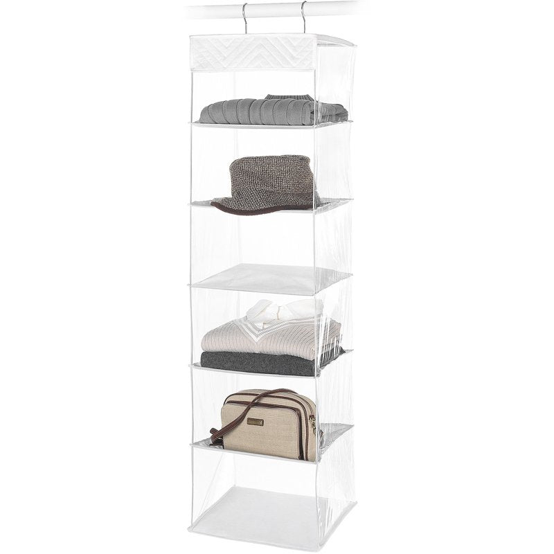 Hanging Closet Shelves Organizer 6-Tier Sweater & Accessory Storage