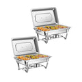 Chafing Dish Buffet Set - 8Qt Stainless Steel Food Warmer, 1/3 Size Pan, 2 Packs