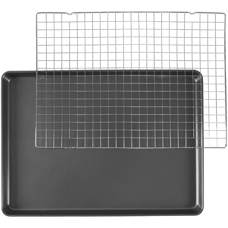 Non-Stick Mega Cookie Sheet & Cooling Rack Set - 21x15