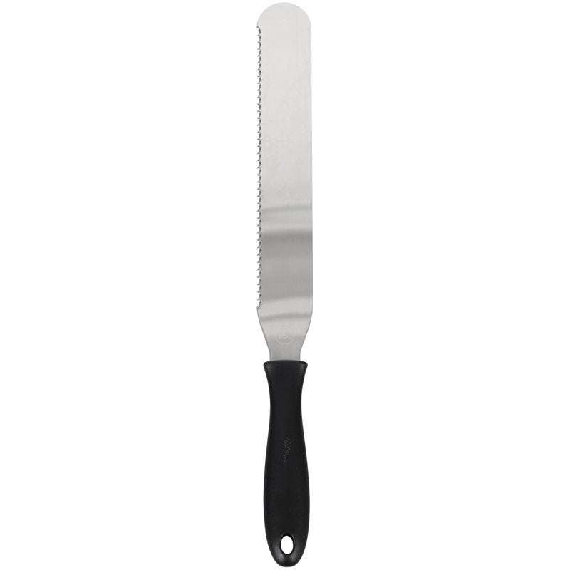 Stainless Steel Icing Spatula - 15-Inch Serrated, Black